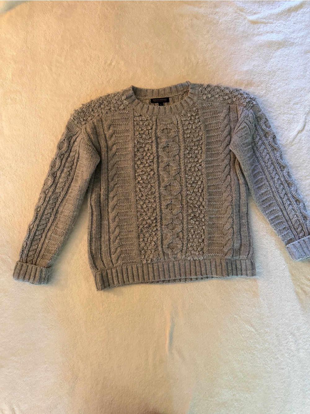 Banana Republic Italian Yarn Merino Alpaca Cable Knit Sweater M